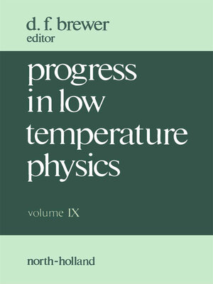 cover image of Progress in Low Temperature Physics